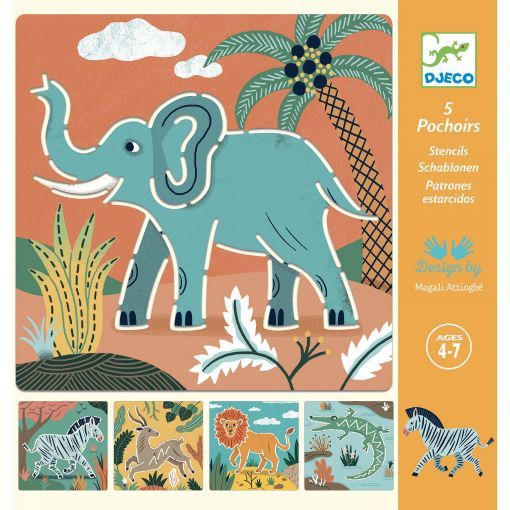 Pochoirs Animaux sauvages Djeco Ikaipaka jeux & jouets Royan