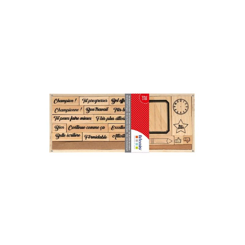 Set 20 tampons bois Ecole Artemio Ikaipaka jeux & jouets Royan