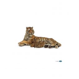 Tigresse couchée allaitant Papo Papo Ikaipaka jeux & jouets