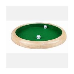 Piste de dés bois naturel 29 cm 3 Dés inclus.  Ikaipaka jeux &