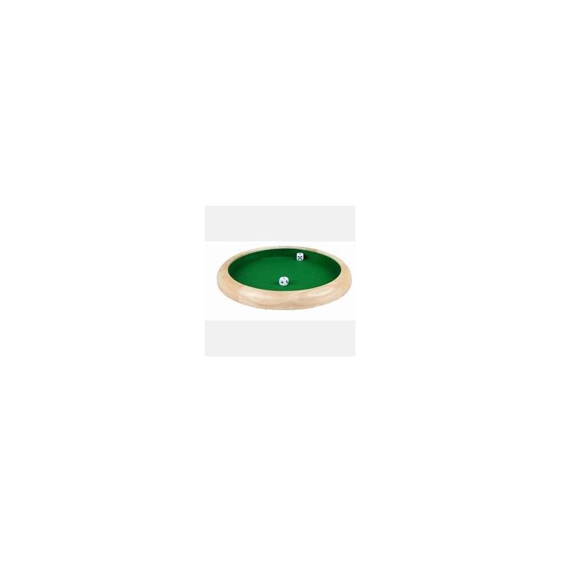 Piste de dés bois naturel 29 cm 3 Dés inclus.  Ikaipaka jeux &