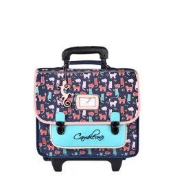 Cartable à roulettes 2C 35cm Chats Caméléon Caméléon Ikaipaka