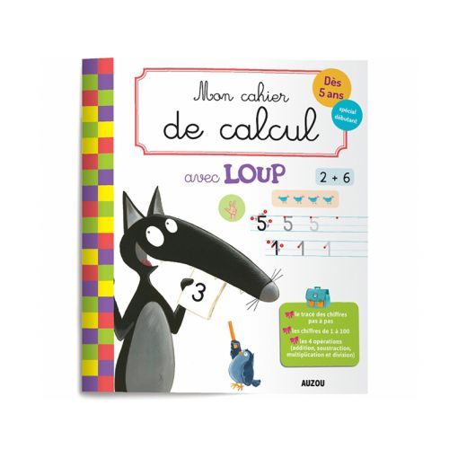 Mon cahier de calcul avec Loup AUZOU Ikaipaka jeux & jouets