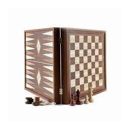 Echiquier Backgammon 41 cm en noyer echec - IkaIpaka Royan