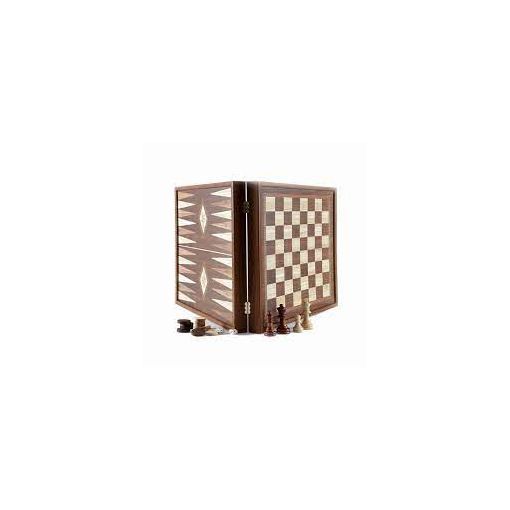 Echiquier Backgammon 41 cm en noyer echec Manopoulos Manopoulos