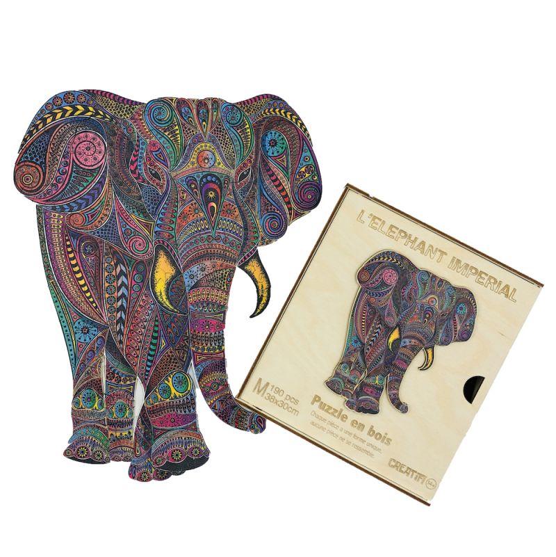 Puzzle bois Éléphant Impérial Créatif Puzzle Ikaipaka jeux &
