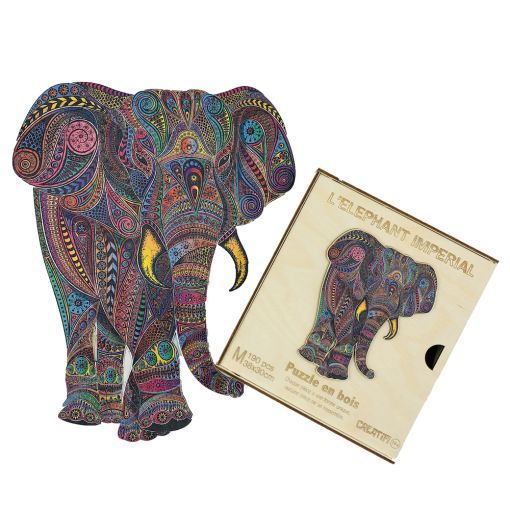 Puzzle bois Éléphant Impérial Créatif Puzzle Ikaipaka jeux &