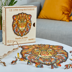 Puzzle en bois Lion Majestueux Créatif Puzzle Ikaipaka jeux &
