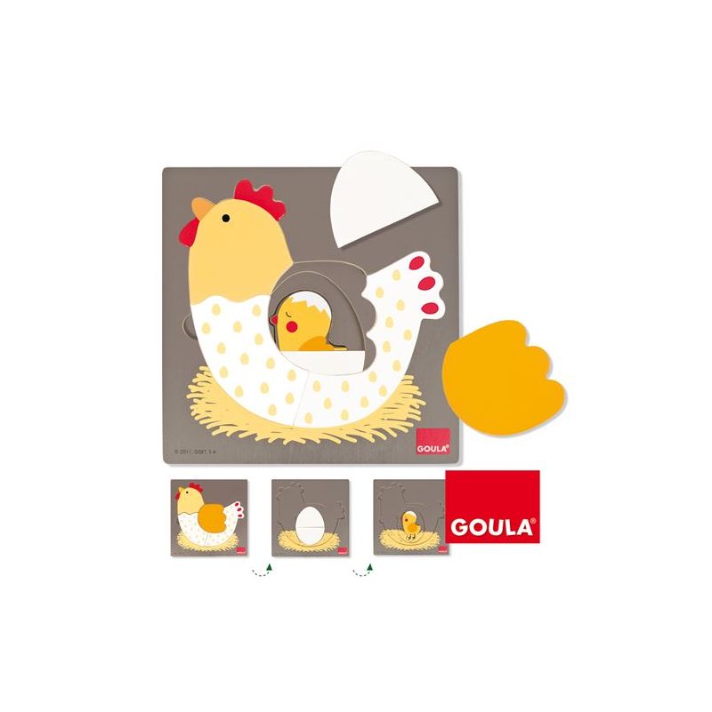 Puzzle Poule 3 niveaux Goula Ikaipaka jeux & jouets Royan