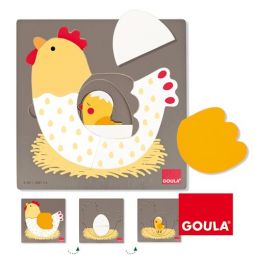 Puzzle Poule 3 niveaux Goula Ikaipaka jeux & jouets Royan