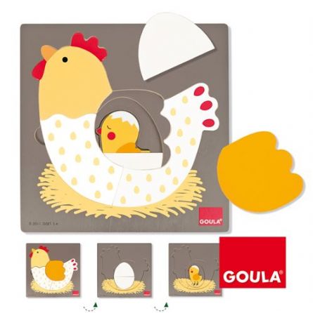 Puzzle Poule 3 niveaux Goula Ikaipaka jeux & jouets Royan